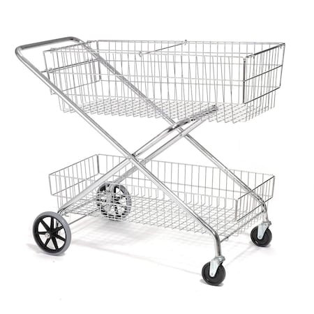 Global Industrial Wire Utility Basket Mail Cart 200 Lb. Capacity, 44L x 22W x 35H 500152